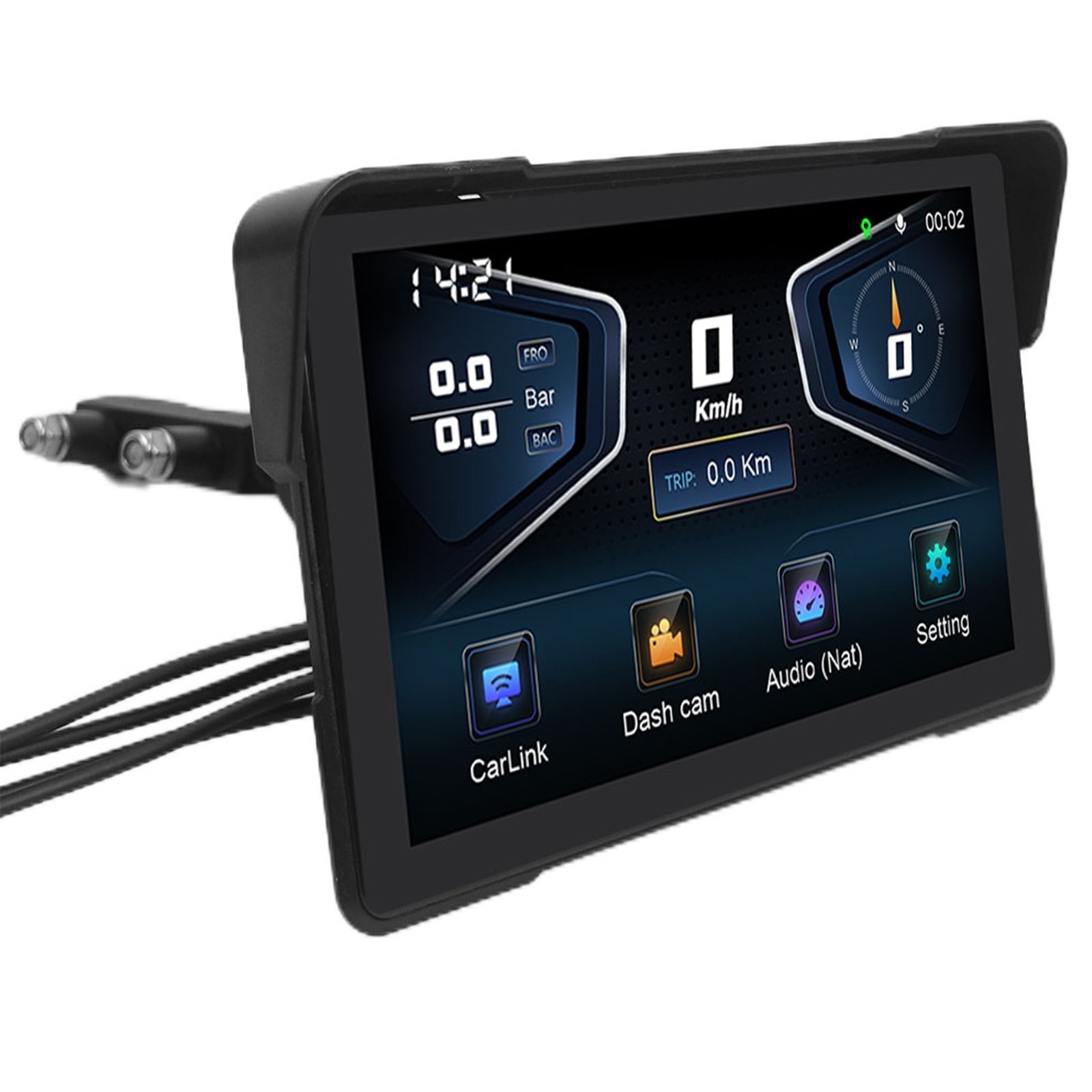 7″ Motorcycle Motorbike GPS Carplay Screen Wireless CarPlay & Android Auto +WiFi