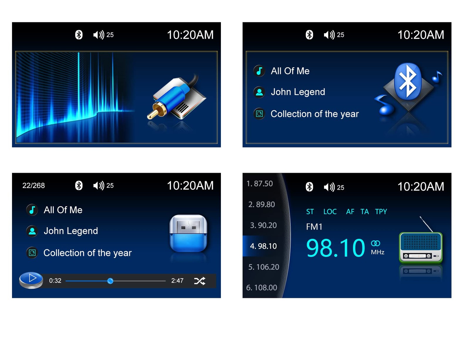Marine Bluetooth Receiver: Weatherproof, 4″ Display, Amp, USB, MP3 Player