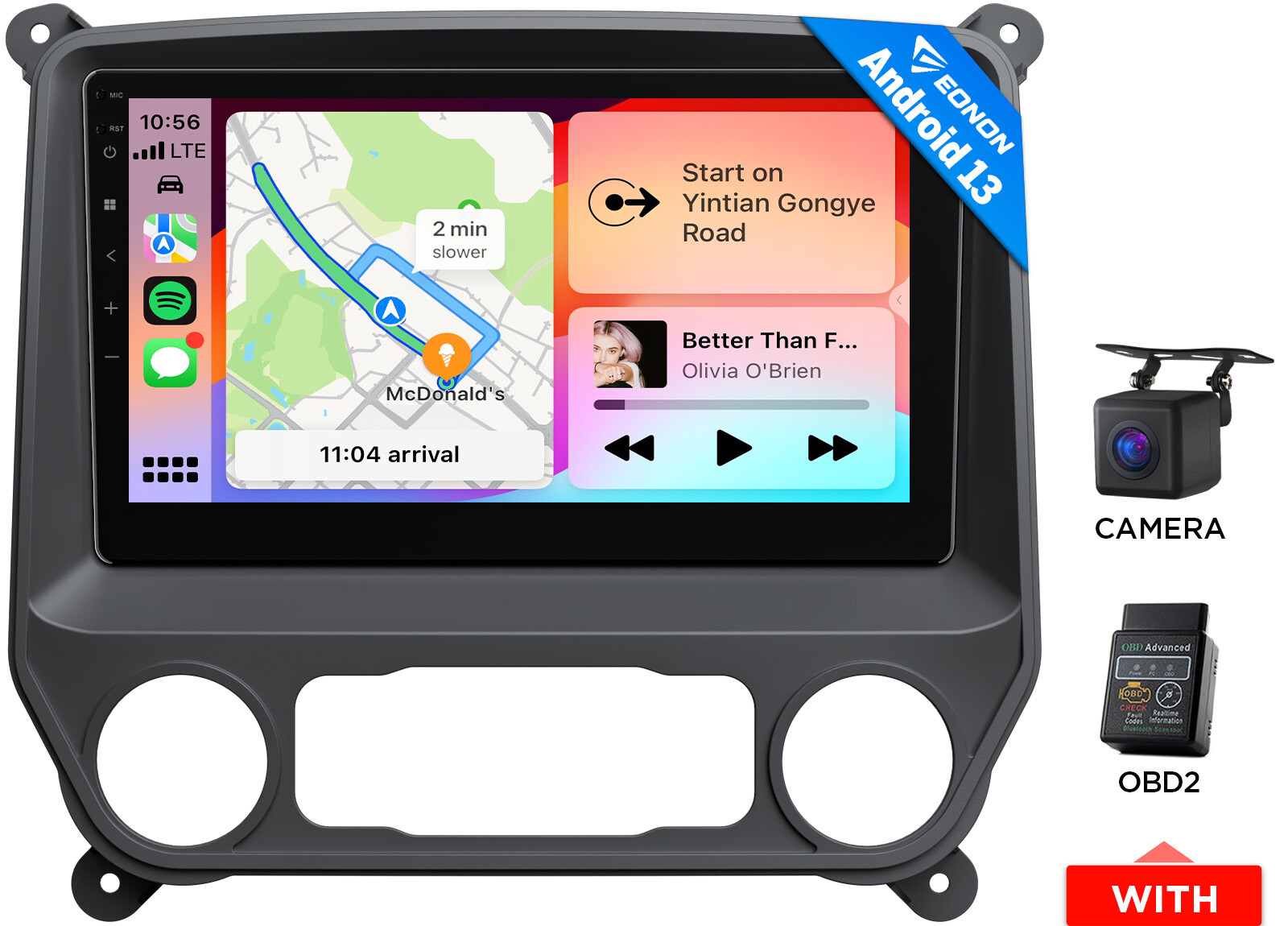 For Chevy Silverado GMC Sierra 2014-2018 Android 13 GPS Car Stereo CarPlay GMSX6