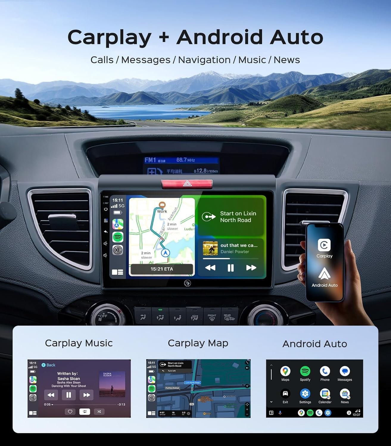 2023-2016 Honda CR-V Car Radio w/ 9″ Touchscreen, CarPlay/Android Auto, GPS