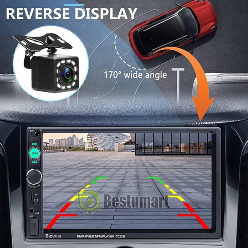 7” Double 2Din Android 12 Car Radio GPS WIFI BT Carplay Touch Screen Stereo+Cam