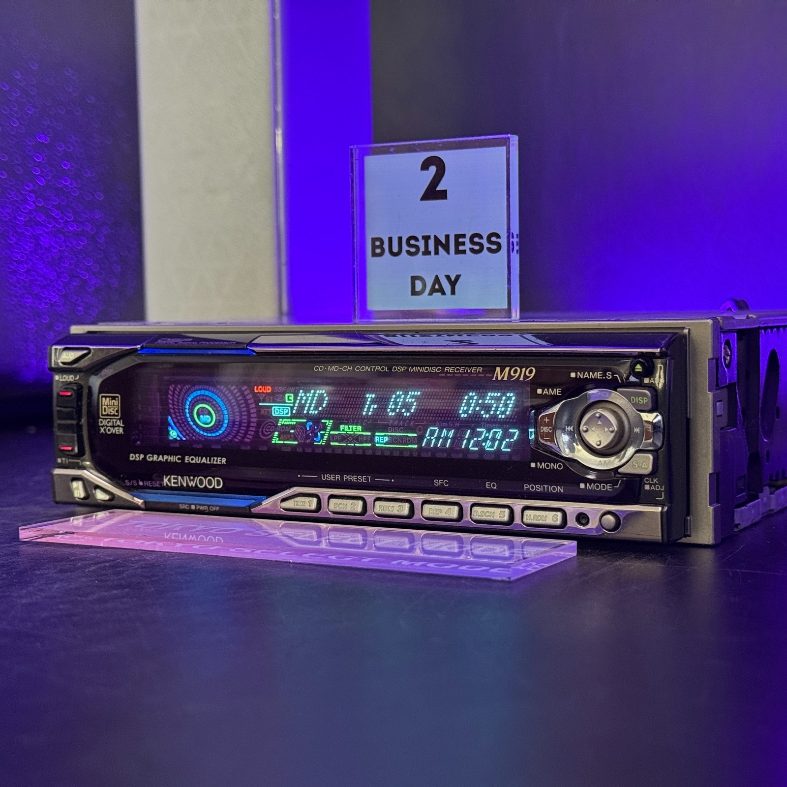 KENWOOD M919 1DIN Car Audio MD Player JDM DSP Spectrum Analyzer Tested In Stock