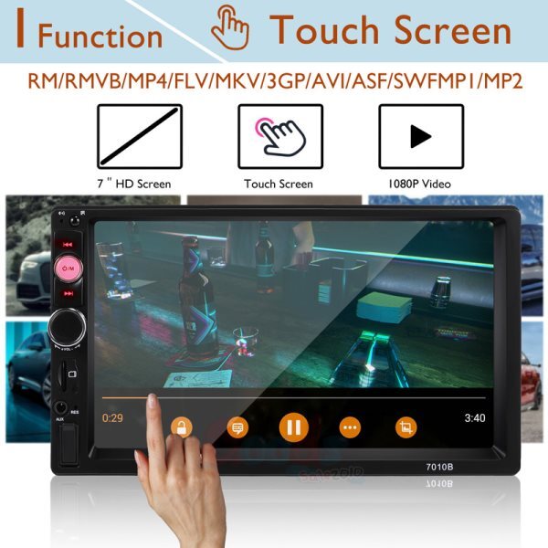 Bluetooth MP5 Estéreo Receptor para coche Con Cámara trasera y Pantalla Tactil