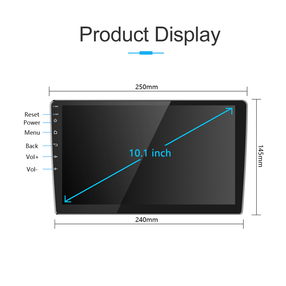 2Din Android 10.1″ Car Radio Apple/Andriod Car Play Touch Screen GPS WiFi Player