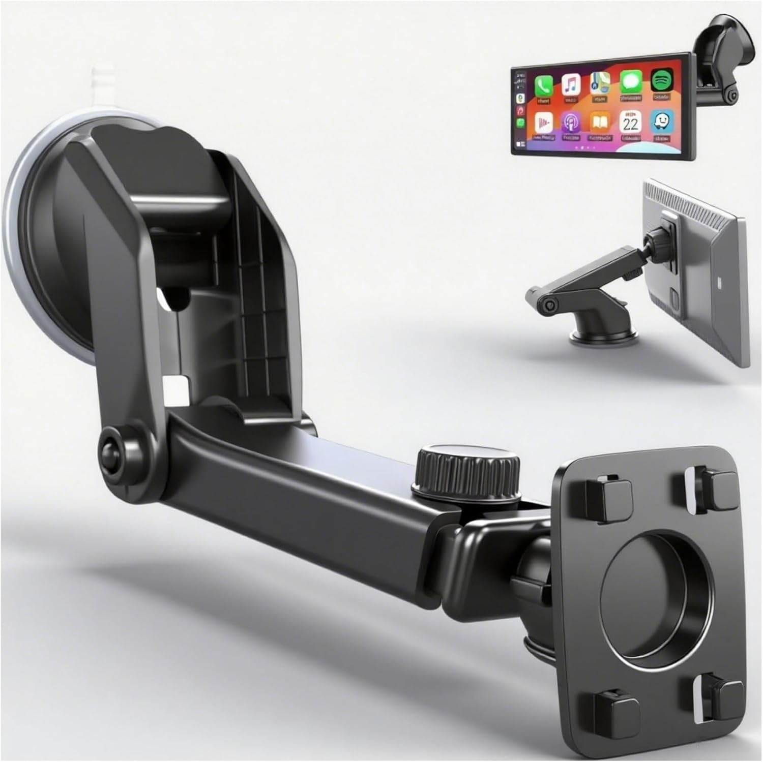Flexible Dashboard Suction Cup Mount for 4.3”-10.26” Carplay & GPS Devices