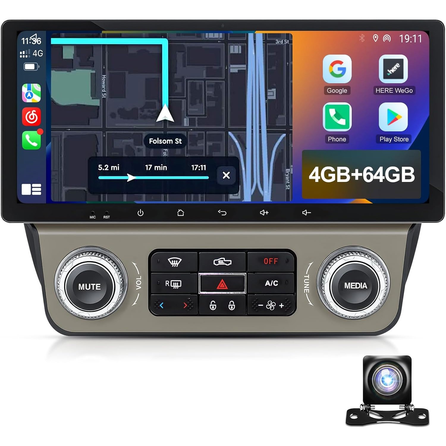10.33″Android 12 Car Radio Navi GPS Stereo For Chevrolet Camaro 2010-2015+Camera