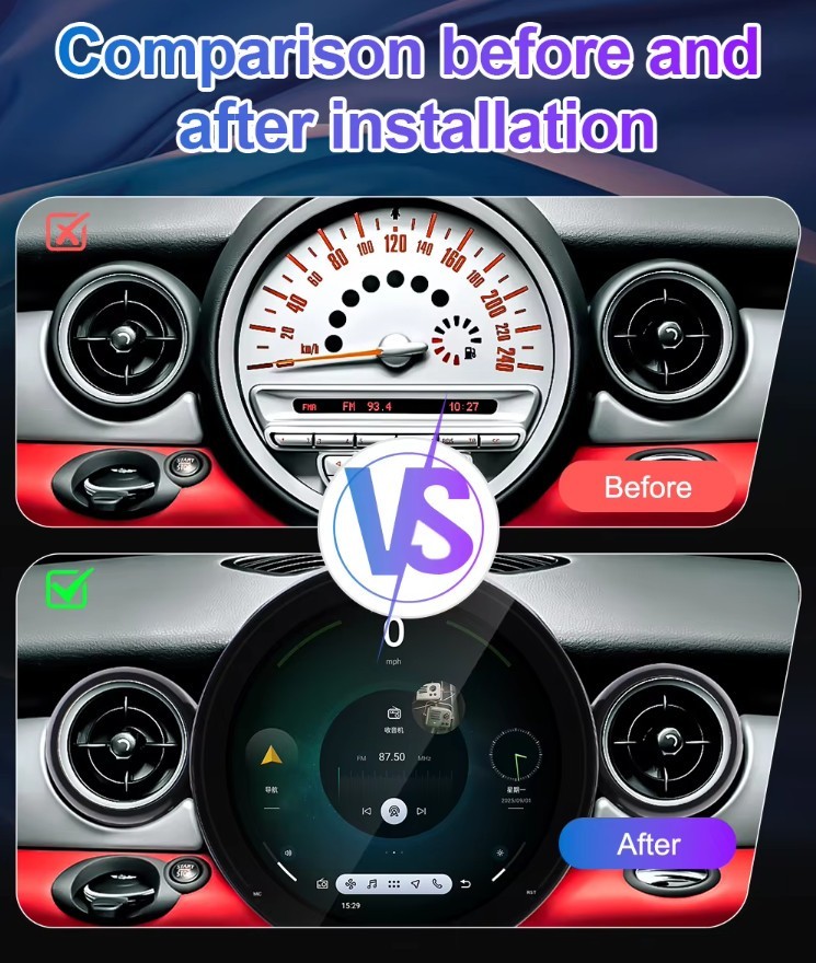 For BMW Mini Cooper 2007-2016 R60 R56 11.7″ Android Car GPS Stereo Radio 8+256G