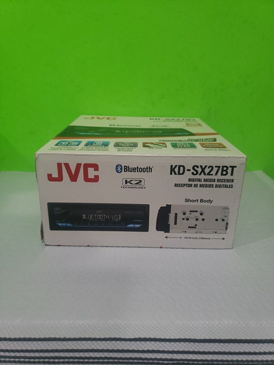 JVC KD-SX27BT Car Stereo with Bluetooth, 100W Digital Media Receiver, 1.5A New