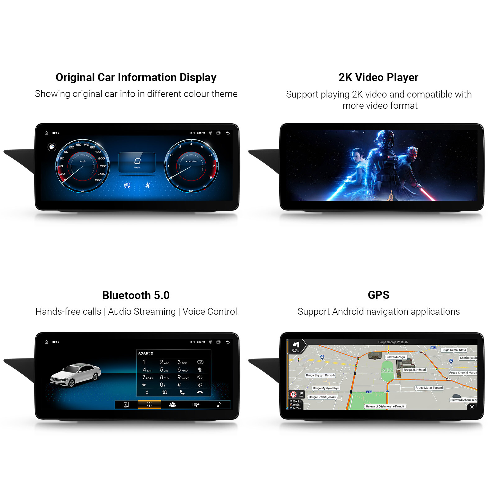 12.3″ HD Android 14 Retrofit Car Stereo Navi For Benz E-Class S212 W212 NTG4.0