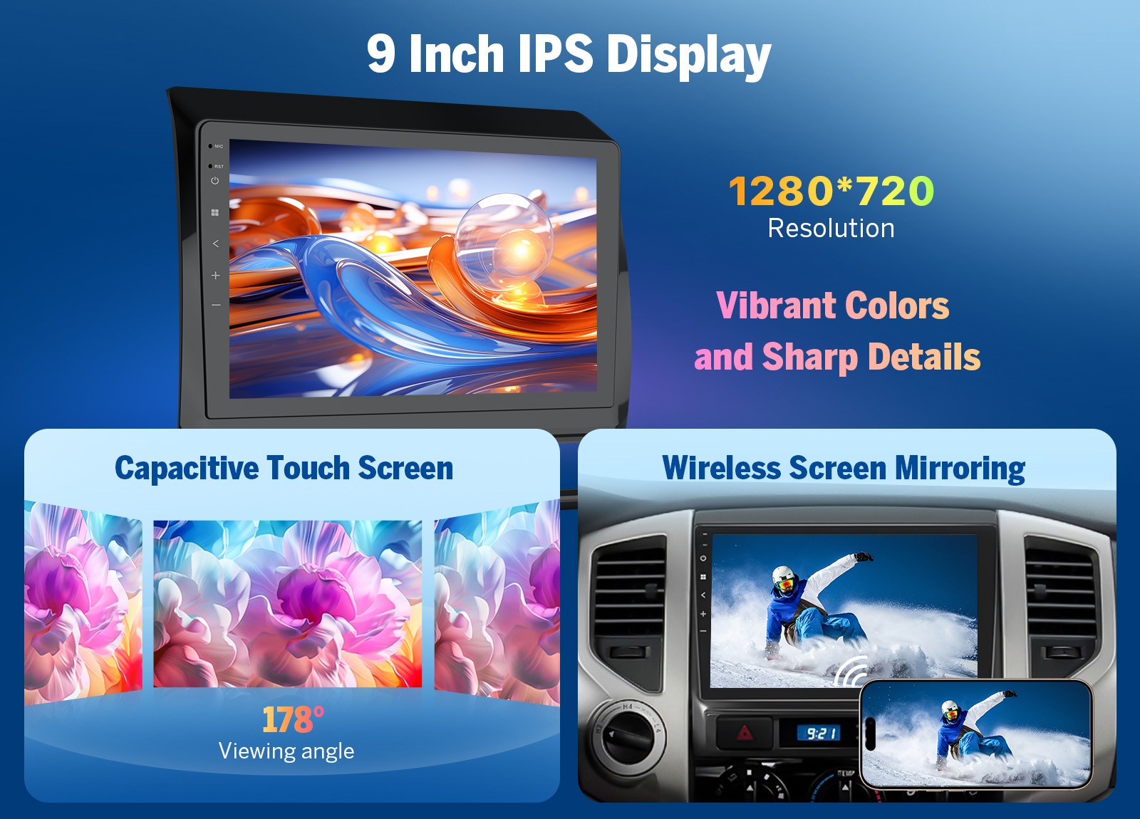 Eonon TYTACX7 9″ Android 14 for Toyota Tacoma 2005-2013 Car Radio Stereo CarPlay