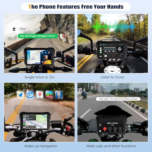 CarPlay Screen for Motorcycle,Portable Wireless Carplay/Android Auto for