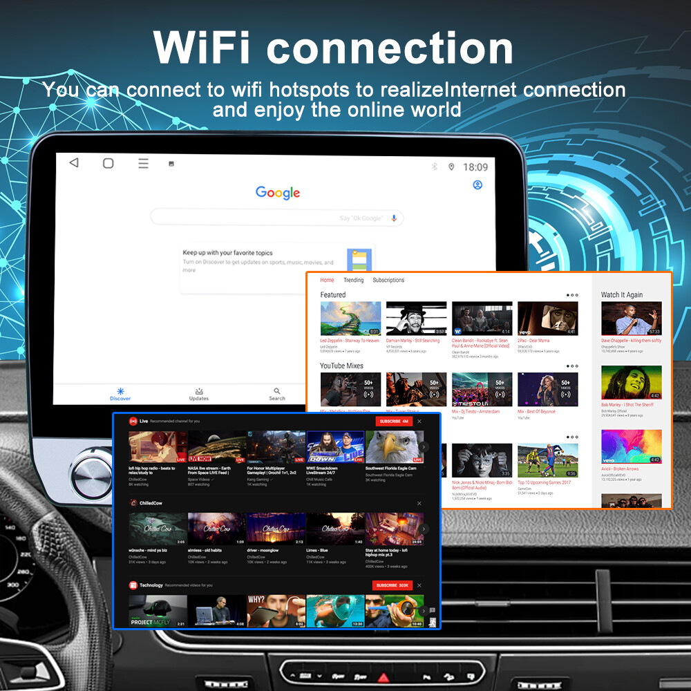 2+64G 10.1″ Double 2 Din Android 13.0 Car Carplay GPS Navi Radio Stereo WIFI BT