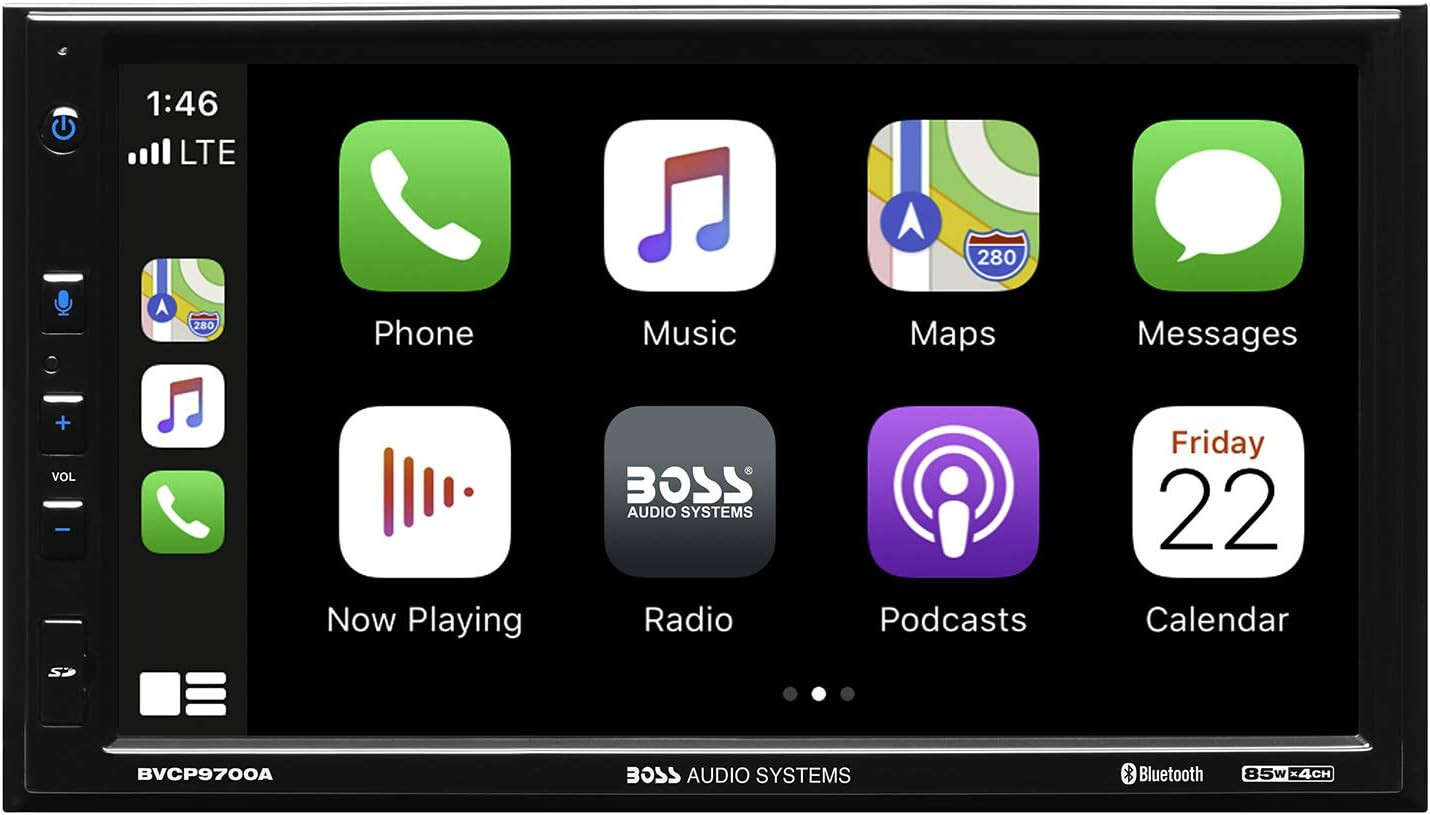 BVCP9700A Car Stereo – Apple Carplay, Android Auto, Double Din, 7 Inch Touchscre