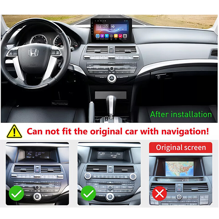 FOR HONDA ACCORD 2008-2012 ANDROID AUTO APPLE CARPLAY CAR STEREO GPS NAVI RADIO