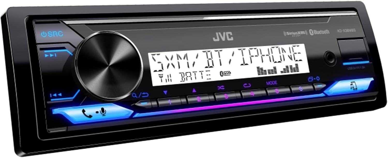 JVC KD-X38MBS Single DIN Marine MotorSport Bluetooth USB AUX LED- OPEN BOX!