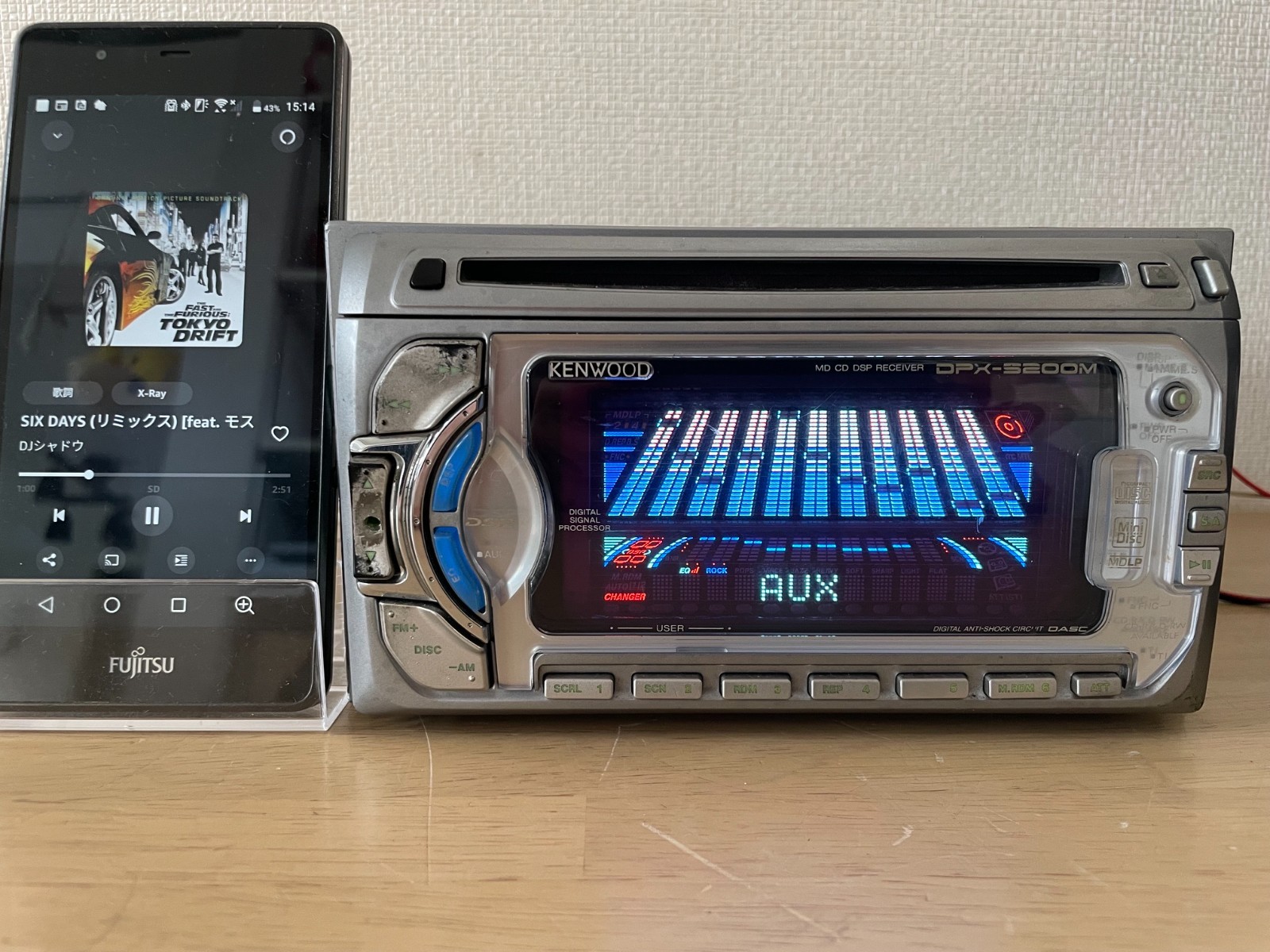 KENWOOD DPX-5200M 2DIN Car Audio CD MD MDLP Player Operation Confirmed Very Good