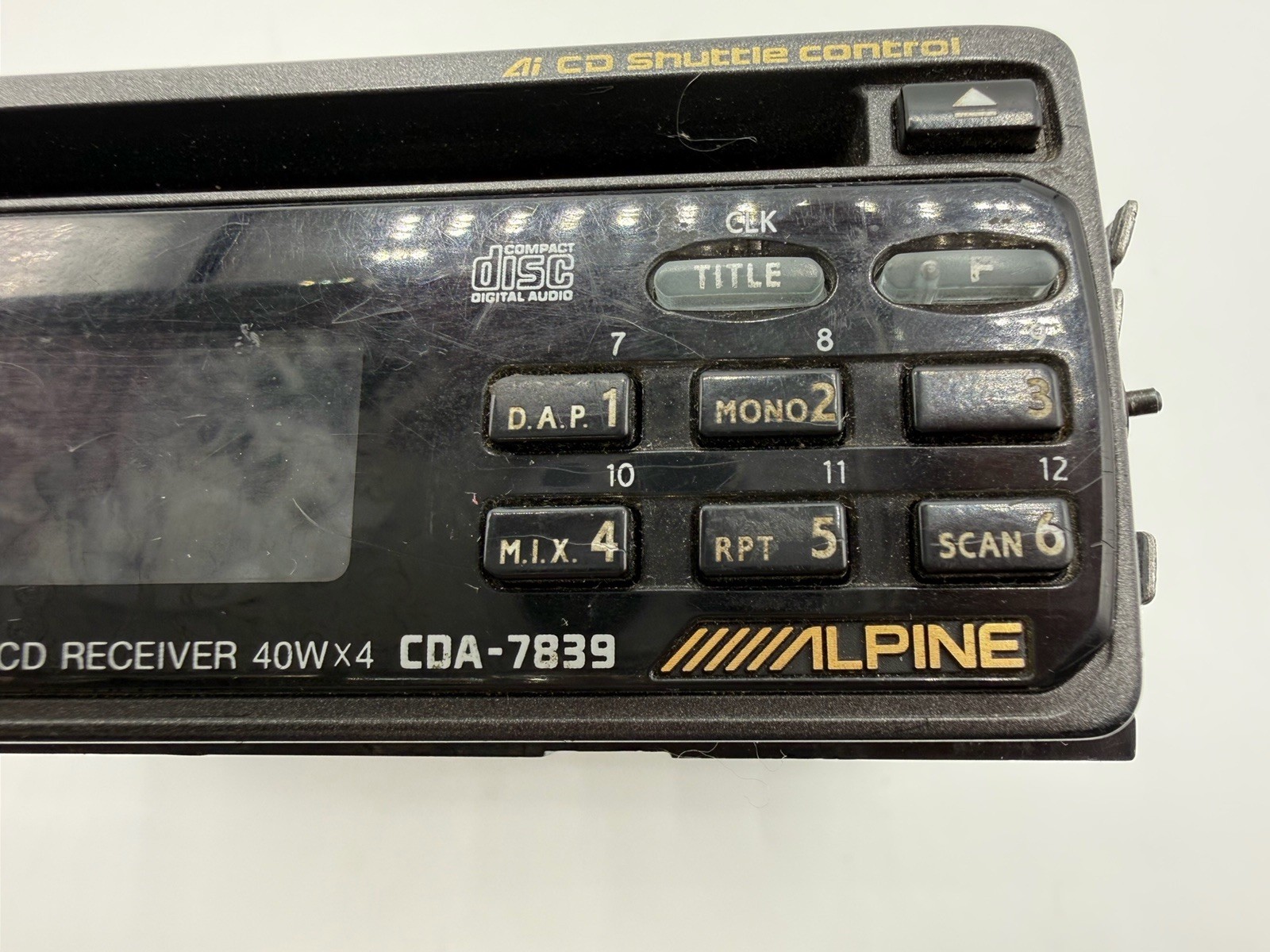 Alpine CDA-7839 CD Receiver | Vintage 1999 | Powers On | NO Harness