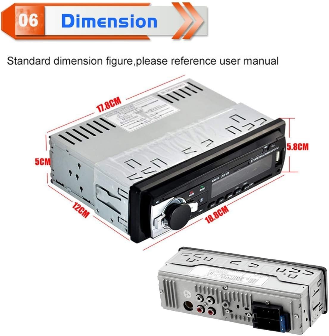 Bluetooth 12V Car Stereo with FM Radio & USB/SD/MMC for Modern Drivers