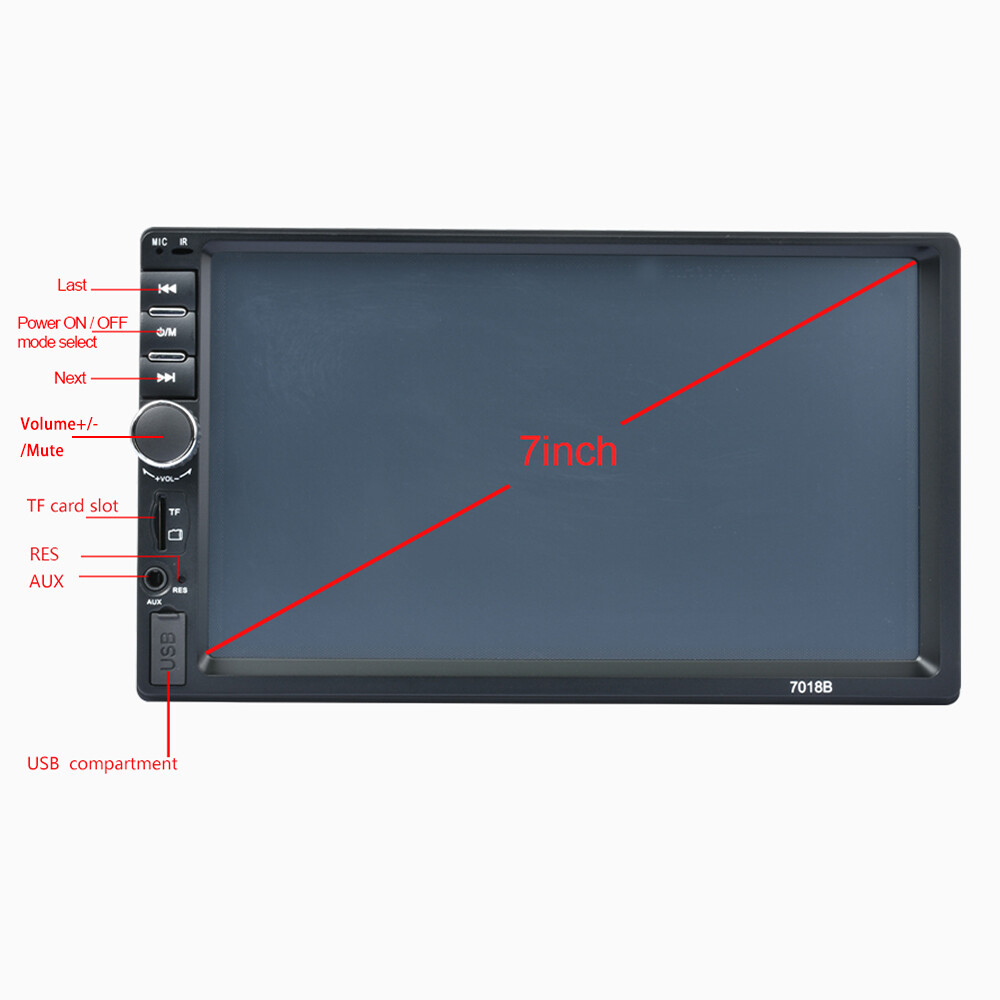 7″ Double Din Touch Screen Apple Android Auto Car Stereo Radio Bluetooth