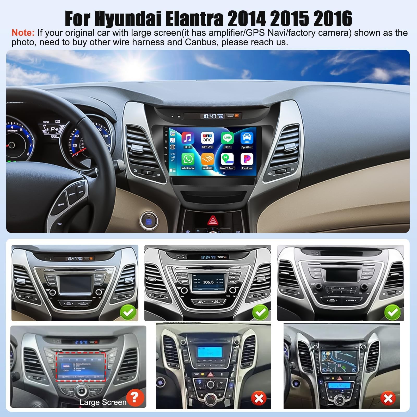 Sixtop Hifi Audio 264G Android Car Stereo For Hyundai Elantra 2014-2016