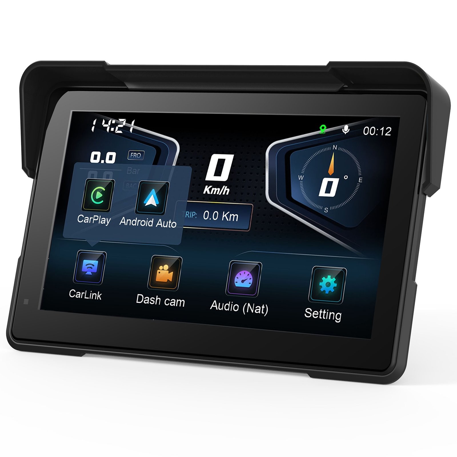 7″ Motorcycle Motorbike GPS Carplay Screen Wireless CarPlay & Android Auto +WiFi