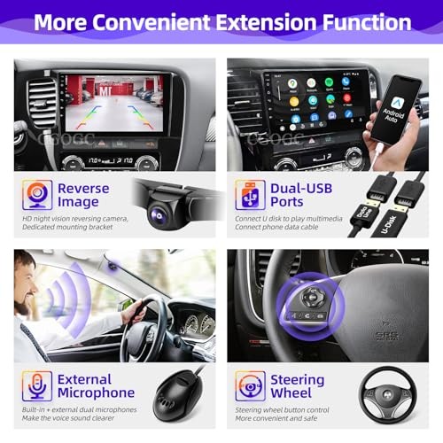for Outlander 2014-2019 Radio Compatible with Wireless Carplay Android Auto