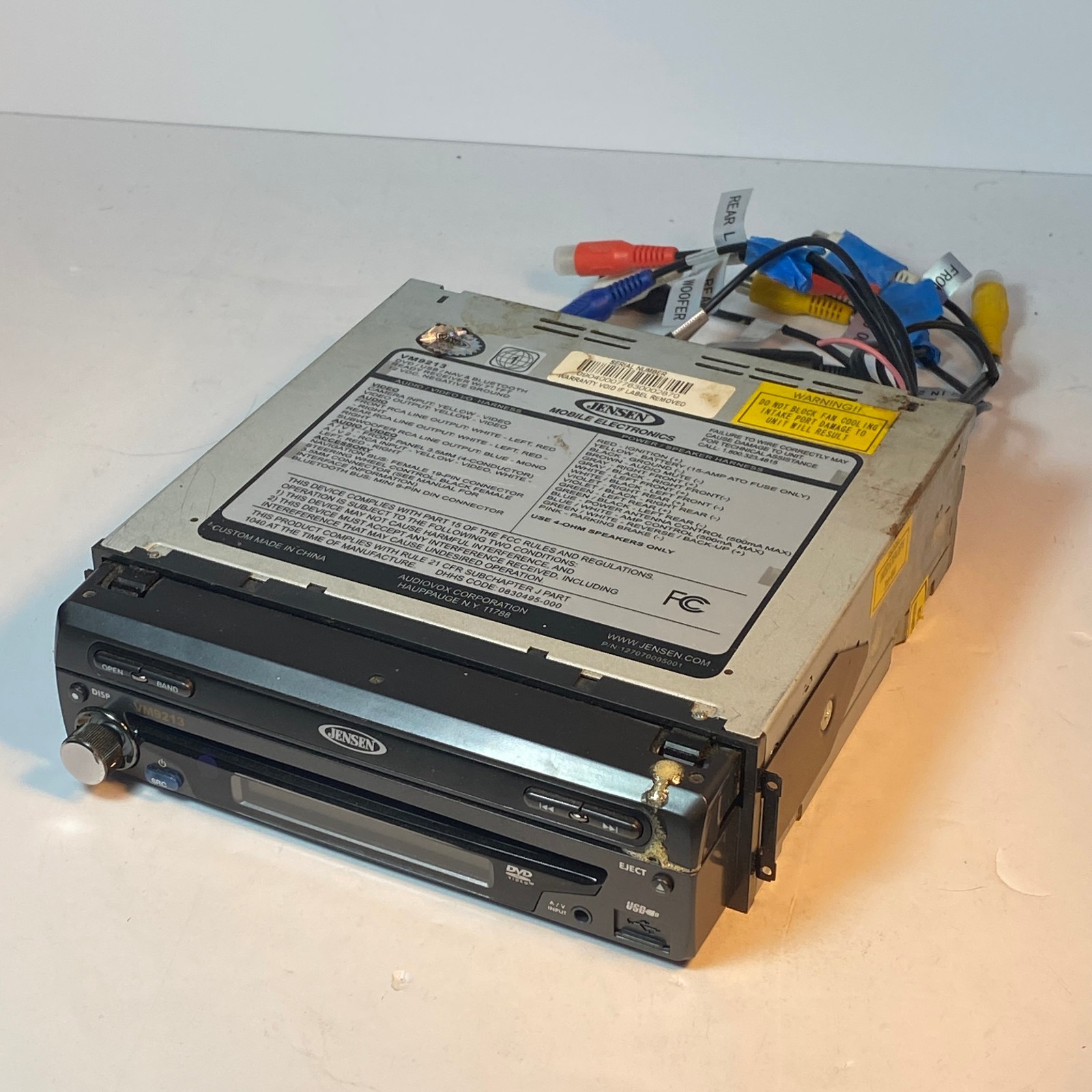Jensen Car Auto In Dash AM/FM/CD/ DVD Stereo VM9213 UNTESTED