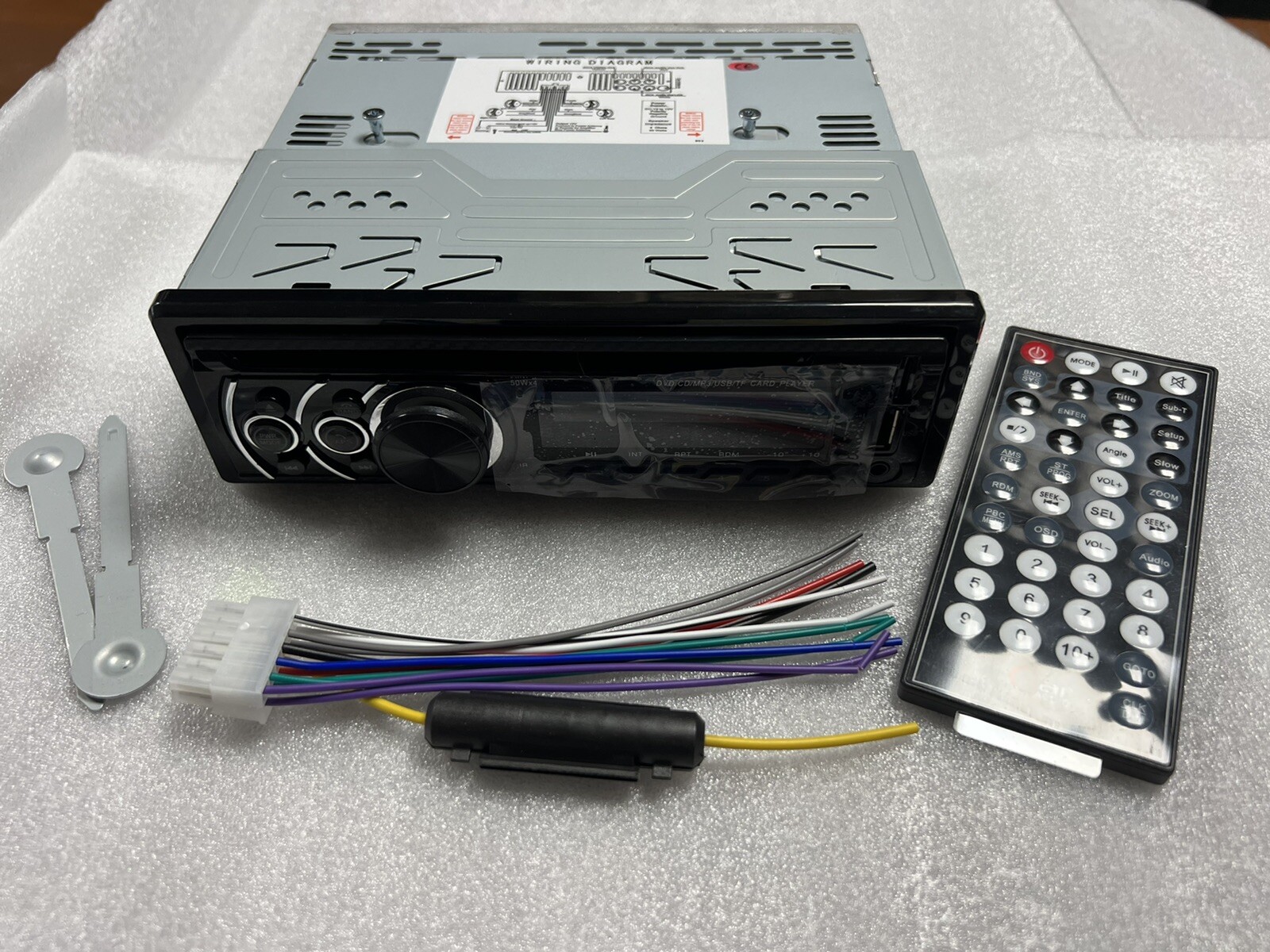 Single Din Car Stereo Radio Bluetooth CD/DVD Player USB SD AUX FM Radio 60W