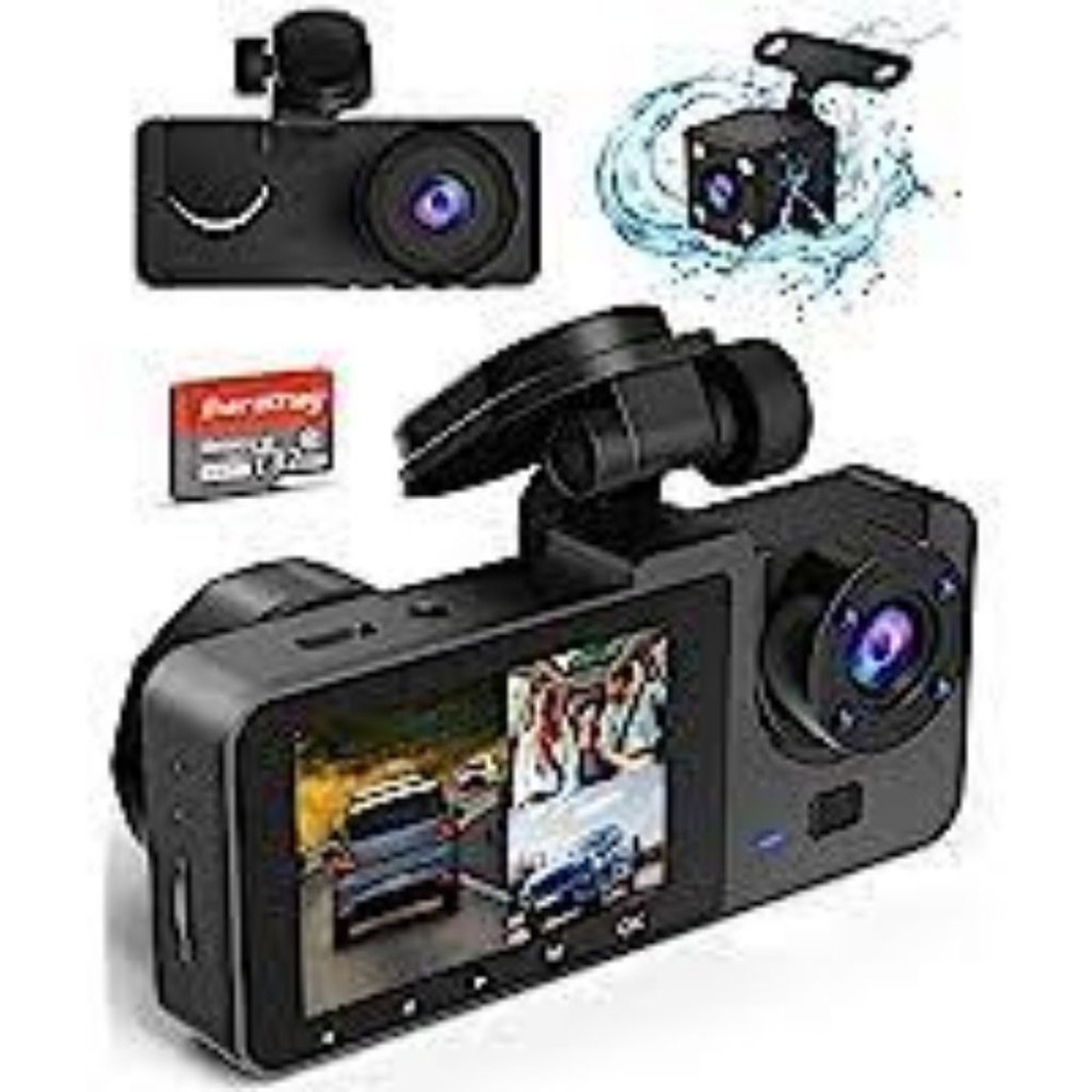 🔥Bwrethay Dash Cam Front/Rear Inside, 4K HD Dash Cam for Cars 70° Wide Angle