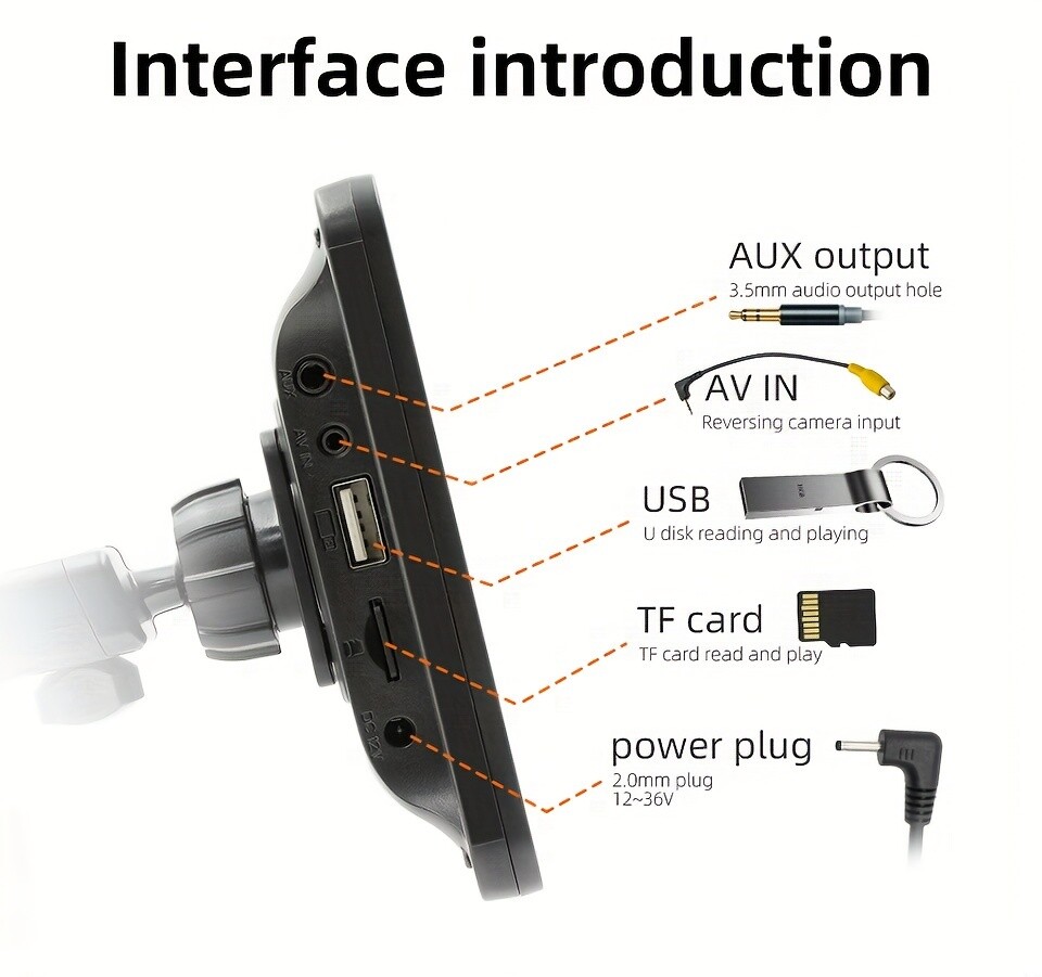 Universal 7-inch touch screen car stereo wireless portable Android iOS wireless