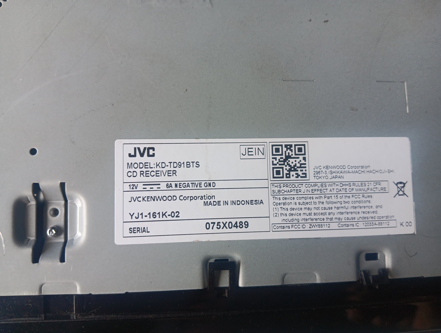 JVC KD-TD91BTS – CD Receiver Bluetooth, Front USB, AUX, Siriusxm Ready