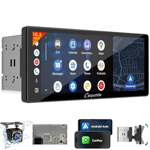 Double Din Car Stereo with Wireless CarPlay Android Auto Car Radio 10.3″