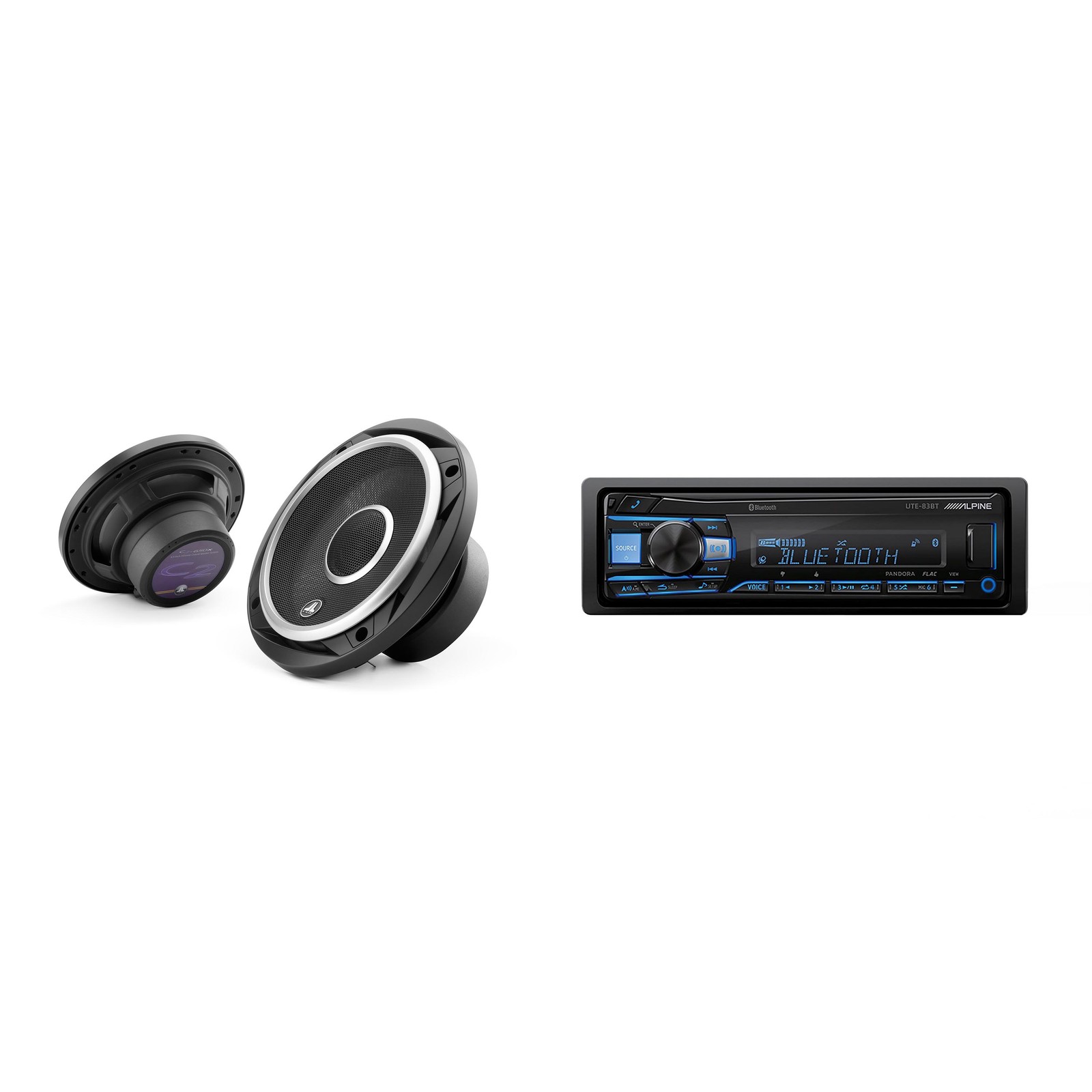 Alpine UTE-83BT Bluetooth Receiver & JL Audio C2-650X 6.5″ Speakers
