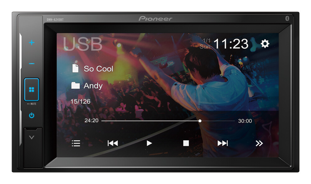 NEW DMH-A245BT Digital Media AV Receiver with Bluetooth, iPhone, USB & Aux-In