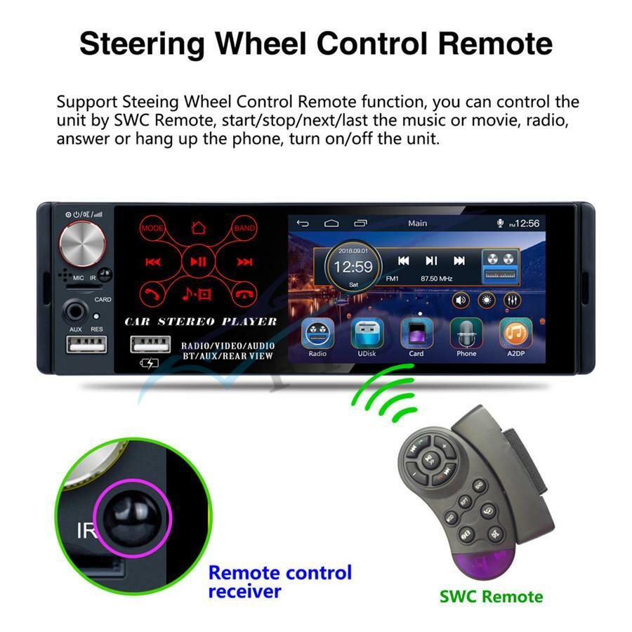 4.1″ Car Radio Bluetooth MP5 Player AM FM RDS w/ 8LED Intelligent Dynamic Camera