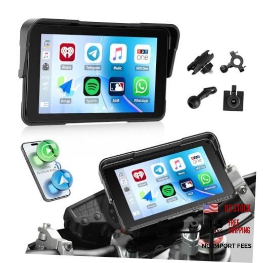 CarPlay Screen for Motorcycle,Portable Carplay/Android Auto for Motorcycle,5
