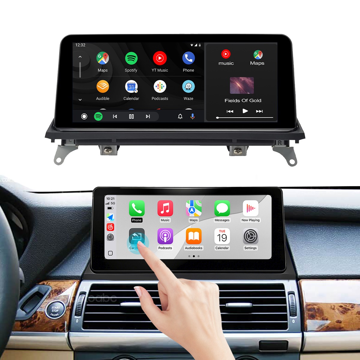 Wireless CarPlay Android Auto For BMW X5 E70 X6 E71 10.25-inch screen