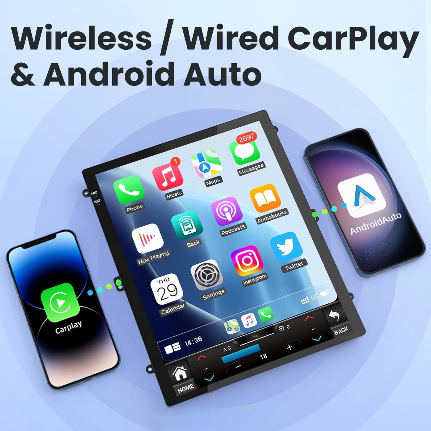 Car Radio Stereo Carplay For 2011-2015 Chevrolet Cruze 2+64G 9.7in FM Car