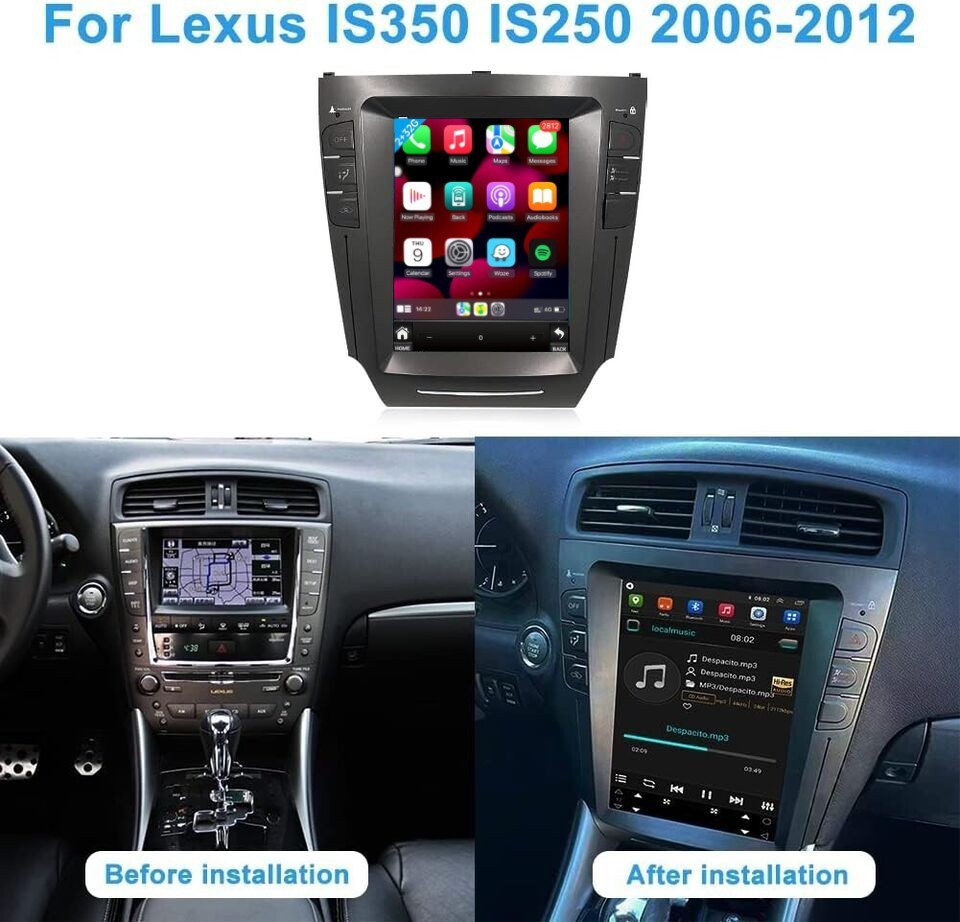 10.4″ Android 13 Car Radio GPS Carplay Screen Navigation For lexus IS250 IS350