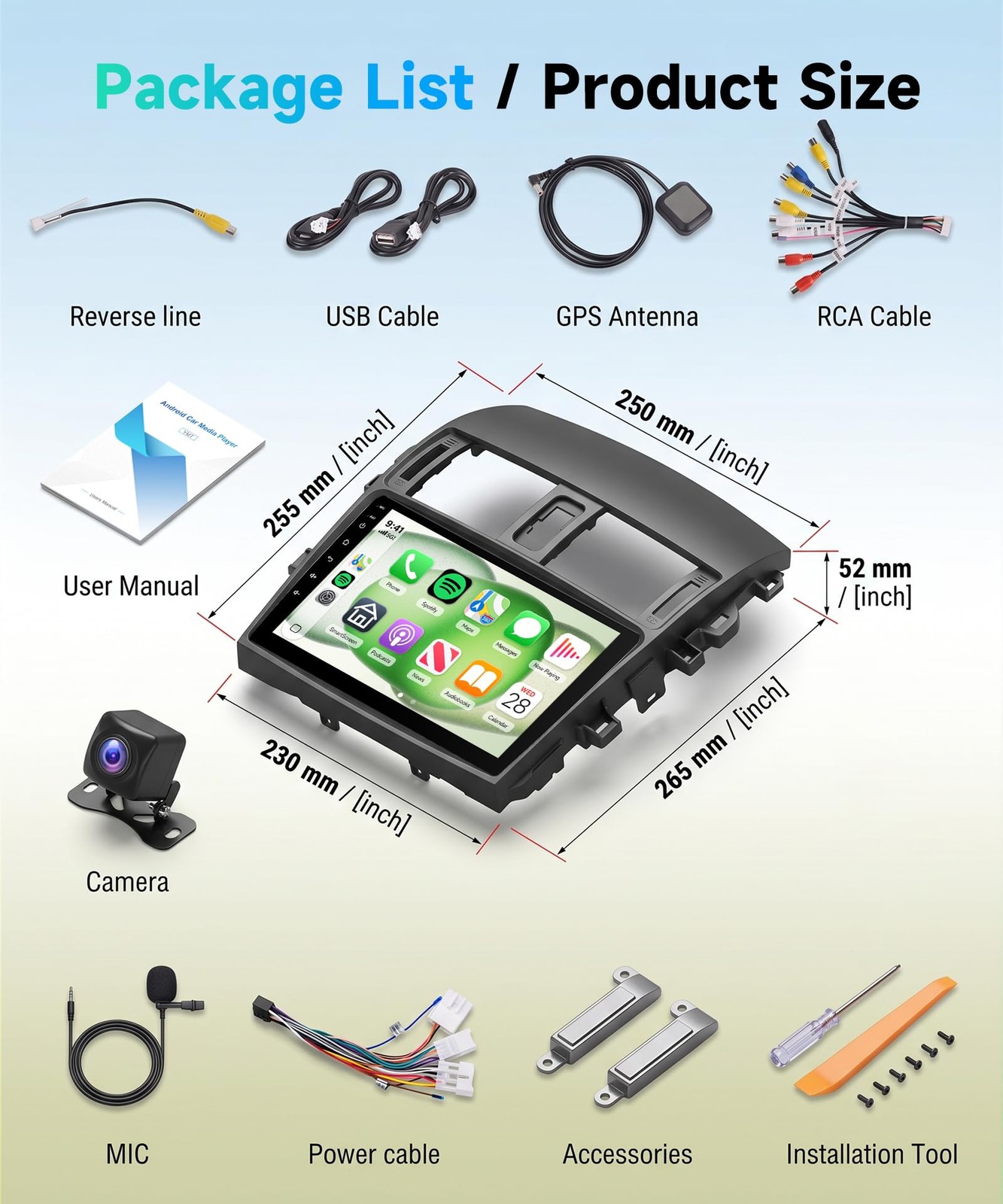 4Core 4G+64G Car Radio for Toyota Corolla 2009-2013 Android Car Stereo Wirele…