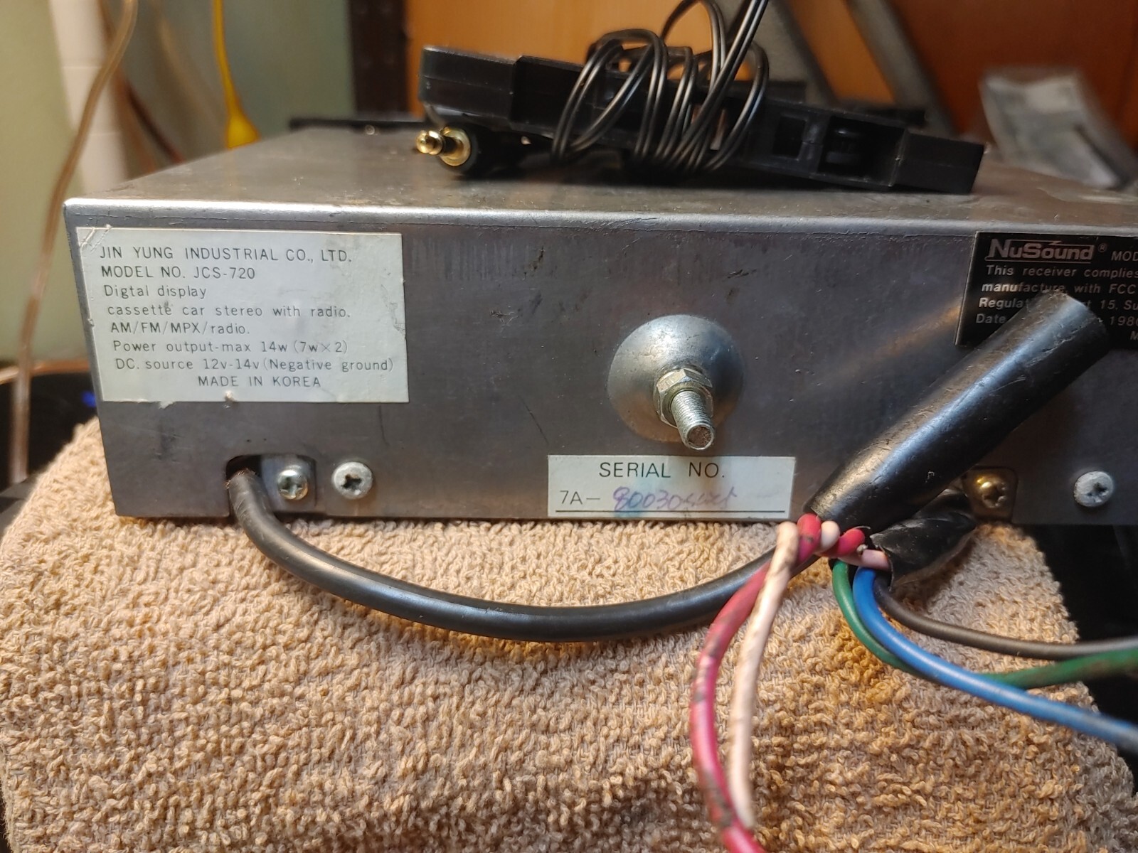 Old School 70s NuSound Car Stereo JCS720 Cassette Audio Deck Vintage Radio Clean