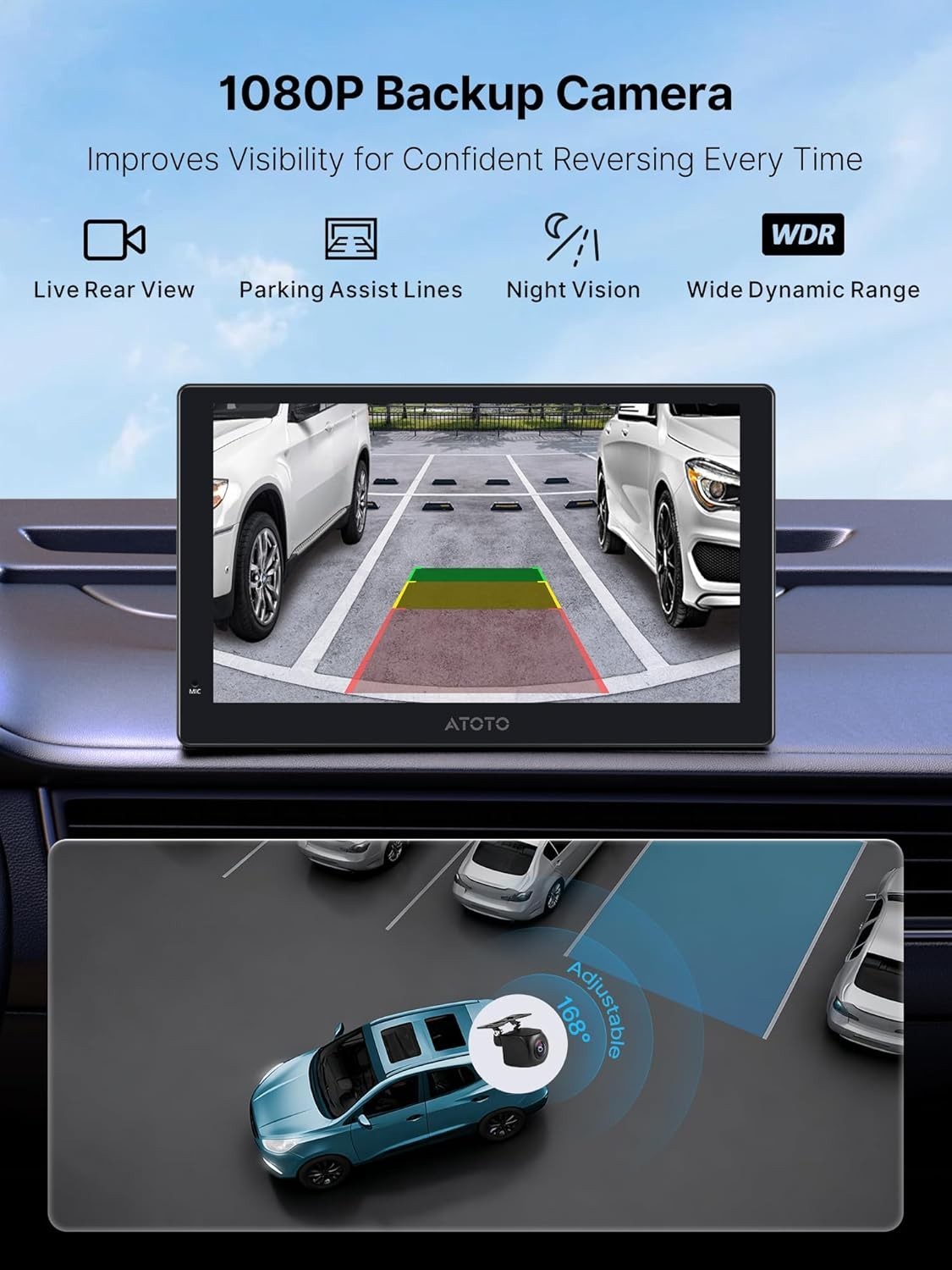 AI Protable Screen 9 QLED Car Display WL Head Unit, 4G LTE Dual-BT AI Voice Das