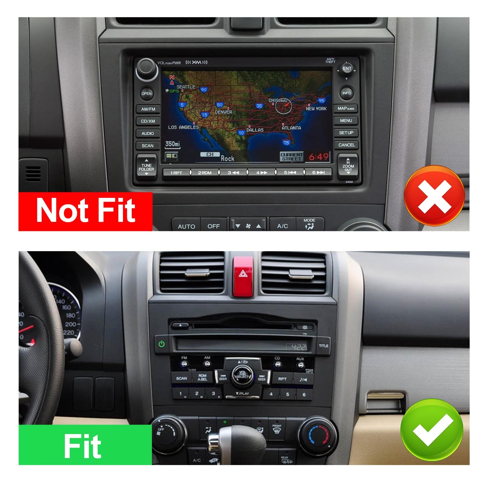 Feirton 9 Inches 10 Double Din Car Stereo For Honda Cr-V 2007 2008 2009 2010