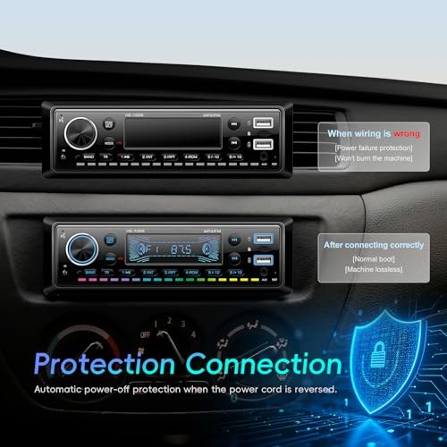 Single Din Car Stereo Bluetooth 5.0 Audio Radio with 64G Card FM Receiver
