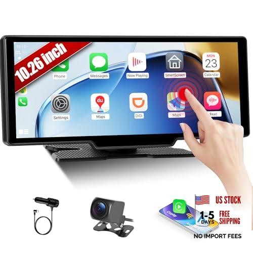 10.26″ Portable CarPlay Screen for Car, Wireless Car Play & Android Auto, black