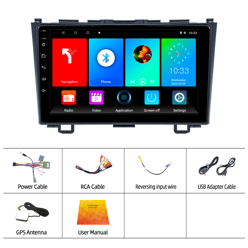 Apple Carplay For Honda CRV 2007-2011 Android 13 Car Stereo Radio GPS Navi FM BT