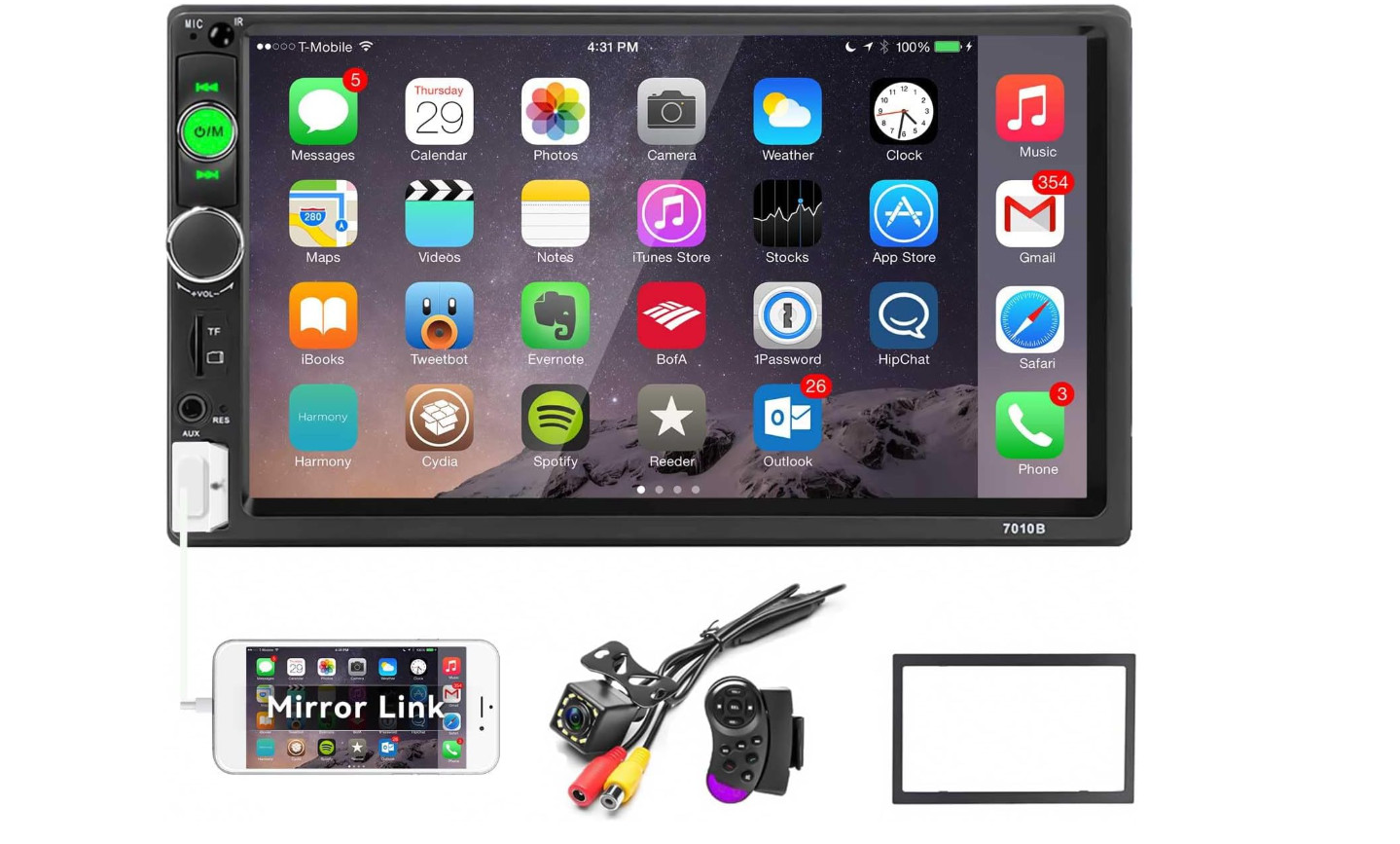 Radio Estereo De Pantalla Para Coche Carro Pantalla Tactil Doble Din Bluetooth 7