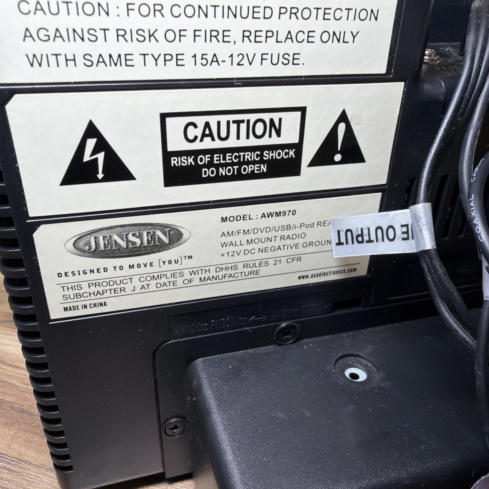 Jensen AWM970 Media Head Unit – 12V – 108W AM/FM/CD/DVD
