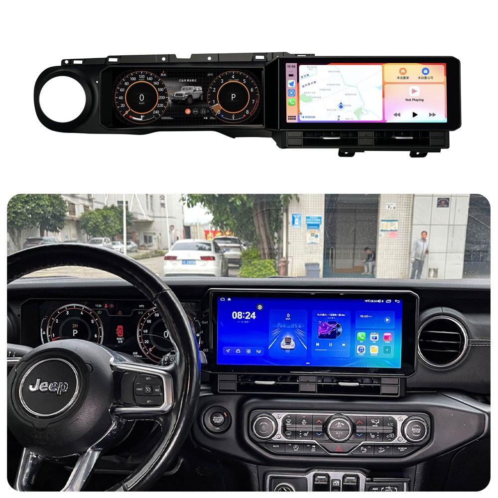12.3″ For Jeep Wrangler 2018-2022 Car GPS Player Stereo Radio Instrument Cluster