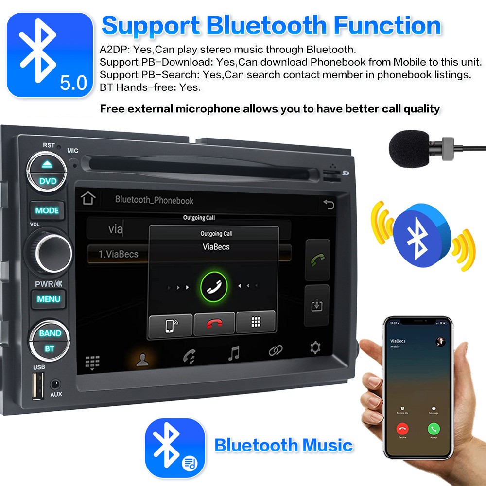 For Ford F250 F350 2006-2014 Apple CarPlay GPS Car Stereo Radio CD DVD Player